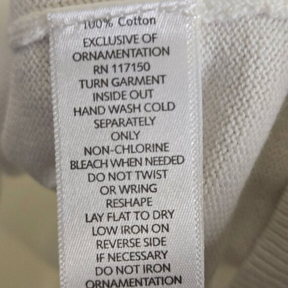 Quacker Factory White Pink Floral Sequined Plussize Cardigan Sweater Size 1X - Picture 9 of 9